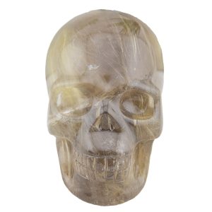Large Golden Rutilated Quartz Skull