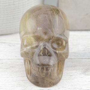 Alternative view of Large Golden Rutilated Quartz Skull