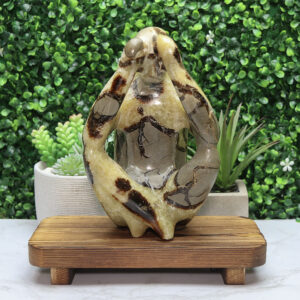 Alternative view of Extra Large Septarian Sitting Thinking Man Carving