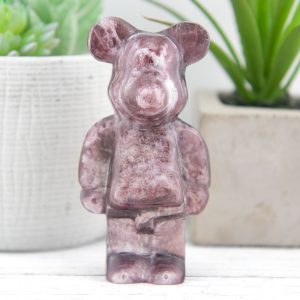 Alternative view of Gem Lepidolite Mica Bearbrick Carving