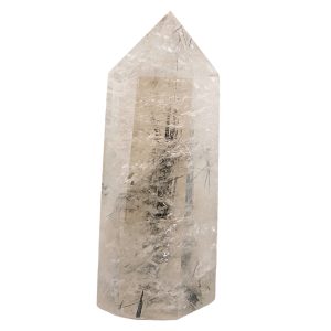 Large Black Tourmaline Rutilated Smoky Quartz Tower