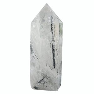 Large Black Tourmaline Rutilated Quartz Tower