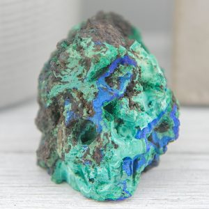 Alternative view of Rough Azurite Malachite Skull
