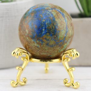 Alternative view of Chrysocolla Shattuckite Sphere