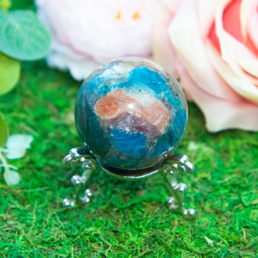 Purple Mica with Blue Apatite & Golden Ashura Sunstone Sphere - Image 7