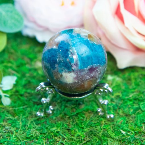 Purple Mica with Blue Apatite & Golden Ashura Sunstone Sphere - Image 8