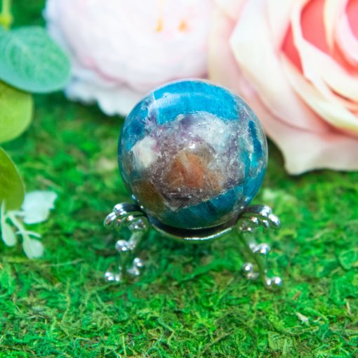 Purple Mica with Blue Apatite & Golden Ashura Sunstone Sphere - Image 9