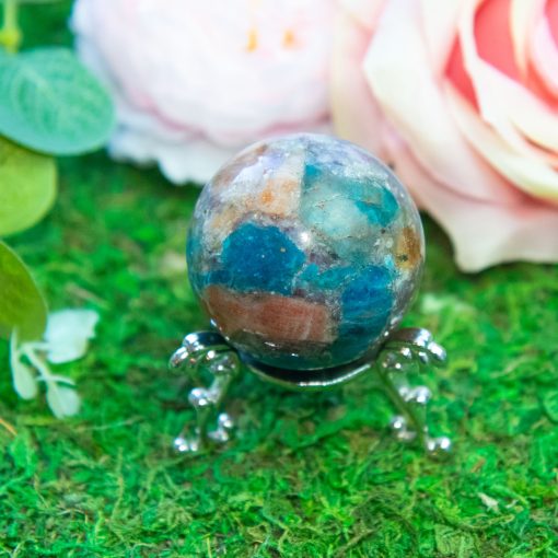 Purple Mica with Blue Apatite & Golden Ashura Sunstone Sphere - Image 10