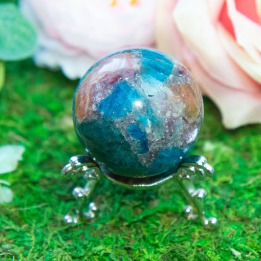 Purple Mica with Blue Apatite & Golden Ashura Sunstone Sphere - Image 11