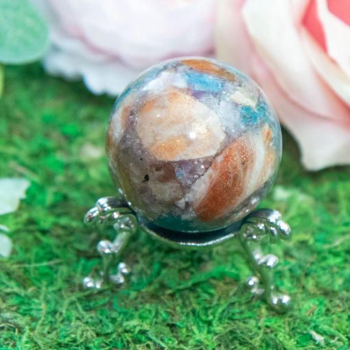 Purple Mica with Blue Apatite & Golden Ashura Sunstone Sphere - Image 7