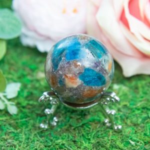 Purple Mica with Blue Apatite & Golden Ashura Sunstone Sphere - Image 8