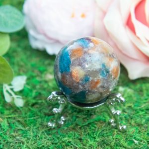 Purple Mica with Blue Apatite & Golden Ashura Sunstone Sphere - Image 11