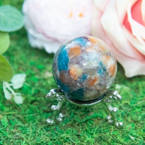Purple Mica with Blue Apatite & Golden Ashura Sunstone Sphere - Image 11