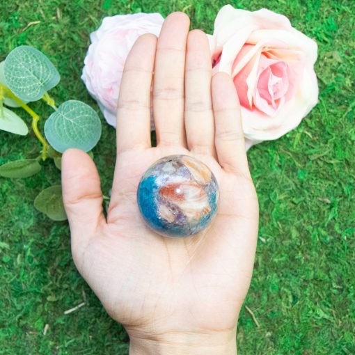 Purple Mica with Blue Apatite & Golden Ashura Sunstone Sphere - Image 5