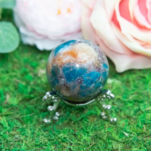 Purple Mica with Blue Apatite & Golden Ashura Sunstone Sphere - Image 9