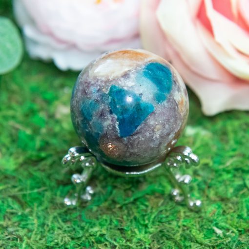 Purple Mica with Blue Apatite & Golden Ashura Sunstone Sphere - Image 10