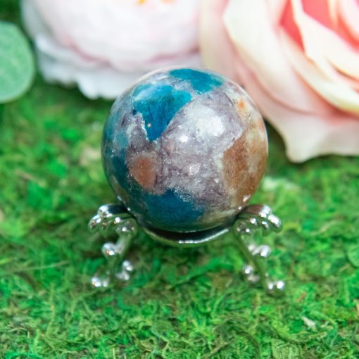 Purple Mica with Blue Apatite & Golden Ashura Sunstone Sphere - Image 11