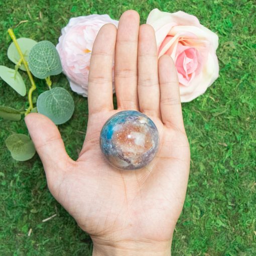 Purple Mica with Blue Apatite & Golden Ashura Sunstone Sphere - Image 5