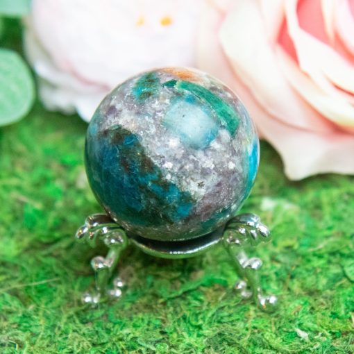 Purple Mica with Blue Apatite & Golden Ashura Sunstone Sphere - Image 8