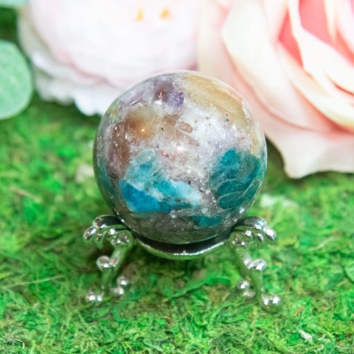 Purple Mica with Blue Apatite & Golden Ashura Sunstone Sphere - Image 9