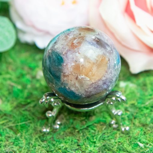 Purple Mica with Blue Apatite & Golden Ashura Sunstone Sphere - Image 11