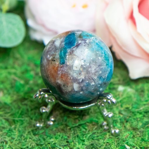 Purple Mica with Blue Apatite & Golden Ashura Sunstone Sphere - Image 7