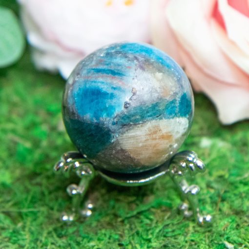 Purple Mica with Blue Apatite & Golden Ashura Sunstone Sphere - Image 8