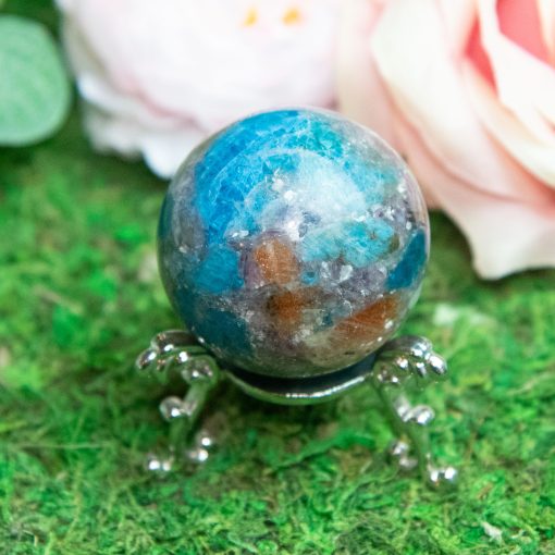 Purple Mica with Blue Apatite & Golden Ashura Sunstone Sphere - Image 9
