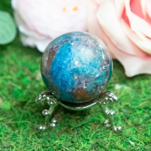Purple Mica with Blue Apatite & Golden Ashura Sunstone Sphere - Image 10