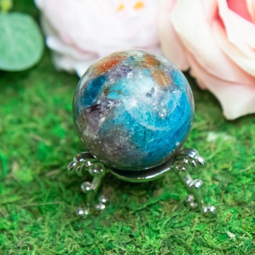 Purple Mica with Blue Apatite & Golden Ashura Sunstone Sphere - Image 11