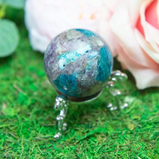 Purple Mica with Blue Apatite & Golden Ashura Sunstone Sphere - Image 8