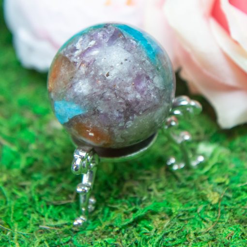 Purple Mica with Blue Apatite & Golden Ashura Sunstone Sphere - Image 10