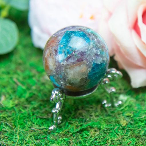 Purple Mica with Blue Apatite & Golden Ashura Sunstone Sphere - Image 11
