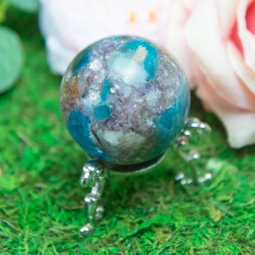 Purple Mica with Blue Apatite & Golden Ashura Sunstone Sphere - Image 7