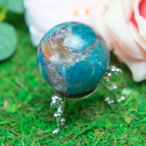 Purple Mica with Blue Apatite & Golden Ashura Sunstone Sphere - Image 8