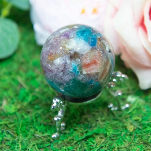 Purple Mica with Blue Apatite & Golden Ashura Sunstone Sphere - Image 10