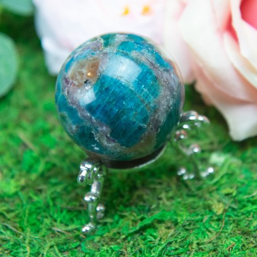 Purple Mica with Blue Apatite & Golden Ashura Sunstone Sphere - Image 11