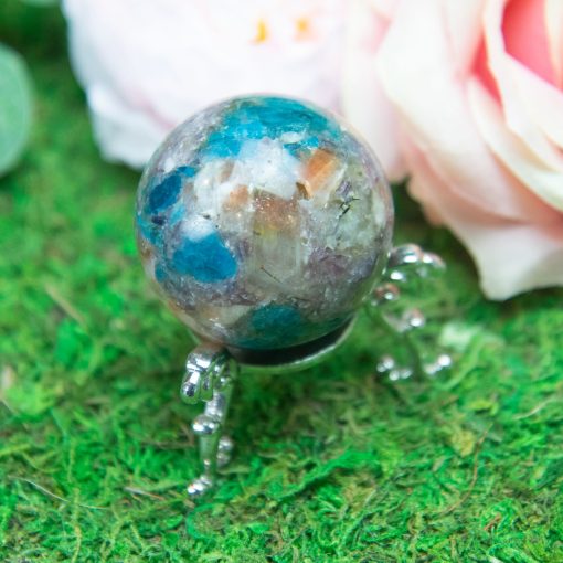 Purple Mica with Blue Apatite & Golden Ashura Sunstone Sphere - Image 7