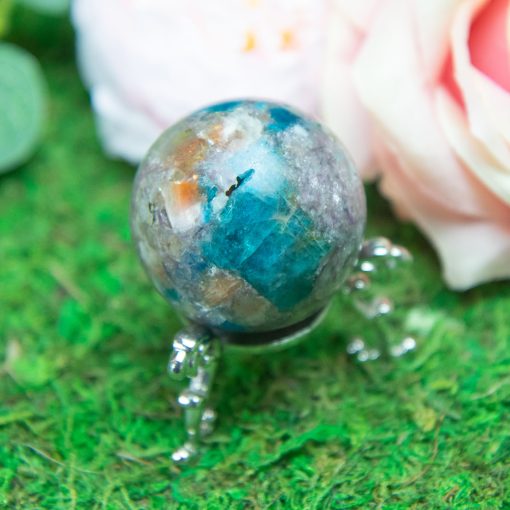 Purple Mica with Blue Apatite & Golden Ashura Sunstone Sphere - Image 8