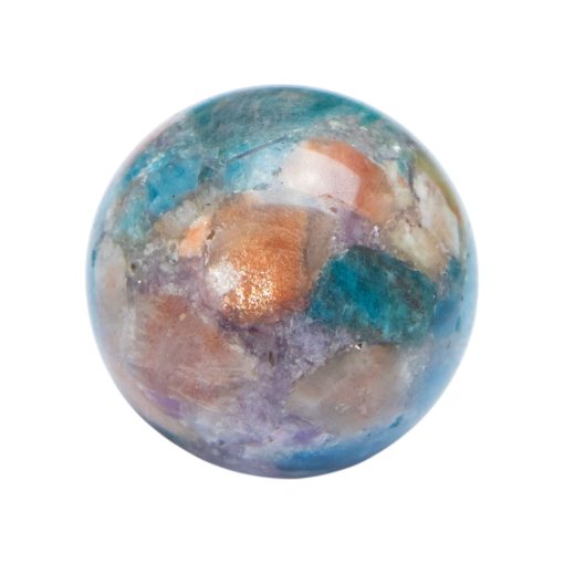 Purple Mica with Blue Apatite & Golden Ashura Sunstone Sphere