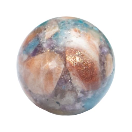 Purple Mica with Blue Apatite & Golden Ashura Sunstone Sphere
