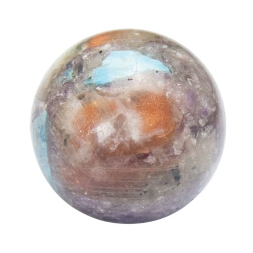 Purple Mica with Blue Apatite & Golden Ashura Sunstone Sphere