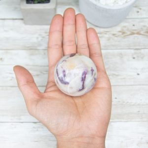 Alternative view of Morado Purple Opal Sphere