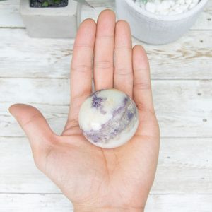 Alternative view of Morado Purple Opal Sphere