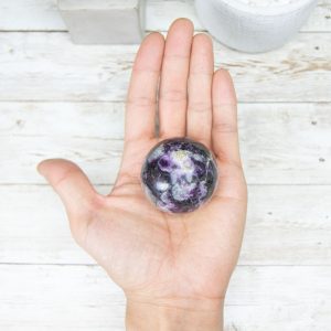 Alternative view of Morado Purple Opal Sphere