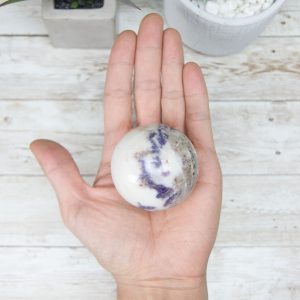 Alternative view of Morado Purple Opal Sphere