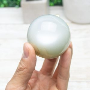 Alternative view of Silky Sage Green Moonstone Sphere