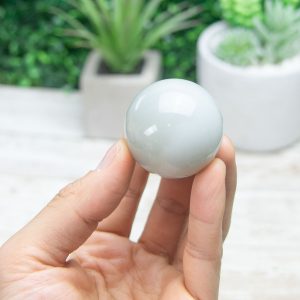 Alternative view of Silky Sage Green Moonstone Sphere