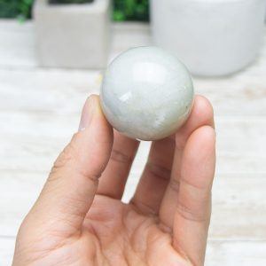 Alternative view of Silky Sage Green Moonstone Sphere
