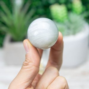 Alternative view of Silky Sage Green Moonstone Sphere